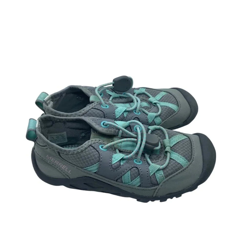 Merrell Kids Hydro Cove Water Shoes Sz 11 Gray Aqua Comfortable Outdoor Footwear